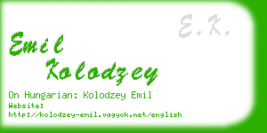 emil kolodzey business card